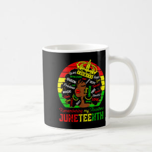 Remembering ancestors juneteenth celebrate black coffee mug