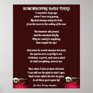 REMEMBERING DADS TOOLS POEM poster
