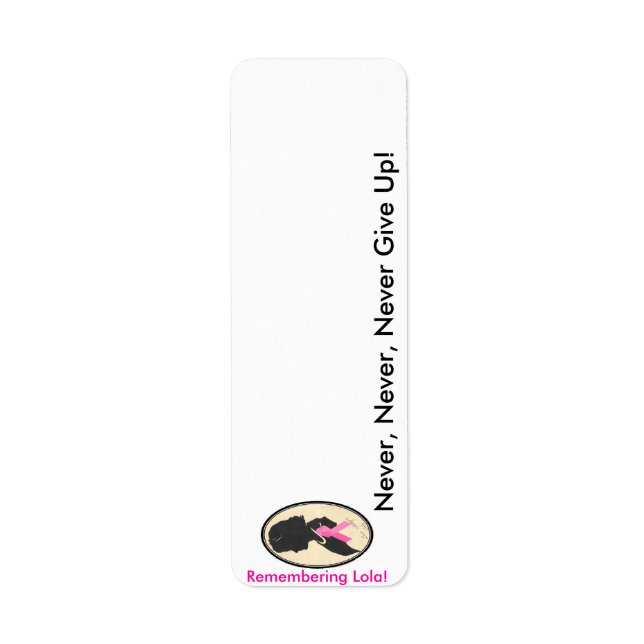 Remembering Lola!! Return Address Label (Front)