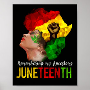 Remembering My Ancestors Juneteenth Black 1865 Poster