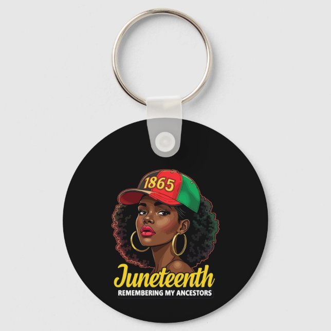 Remembering My Ancestors Juneteenth Black Month Key Ring (Front)