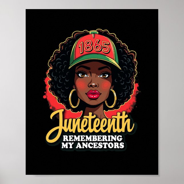 Remembering My Ancestors Juneteenth Black Month Poster (Front)