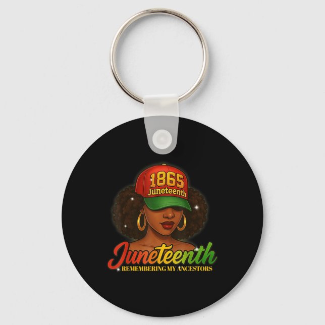 Remembering My Ancestors Juneteenth Celebrate Blac Key Ring (Front)