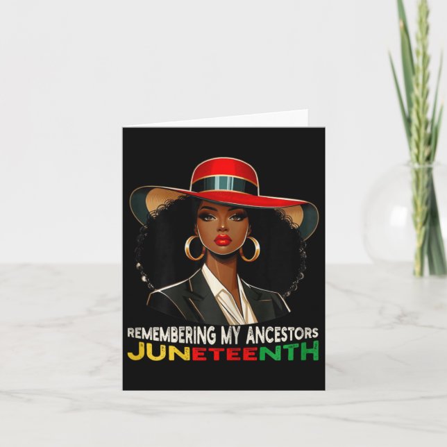 Remembering My Ancestors Juneteenth Stylish Nurse  Card (Front)
