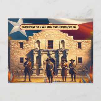 Remembering the Alamo Texas Independence Day Postcard
