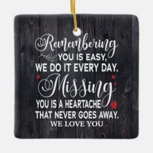 Remembering You Memorial Quote Personalised Photo Ceramic Ornament