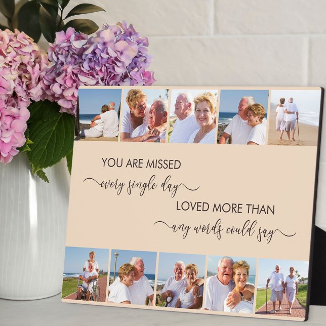 Remembrance 10 Photo Almond You are Missed Plaque (Creator Uploaded)