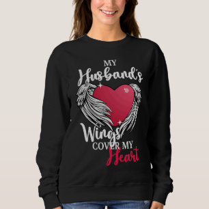 Remembrance and My Husband has Wings Heart Sweatshirt