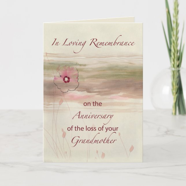 Remembrance Anniversary of Loss of Grandmother  Card (Front)