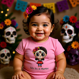  🌹Remembrance Blooms: Dia de Muertos Tribute 🌹 Baby Bodysuit