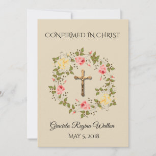 Remembrance Confirmation Crucifix Rose
