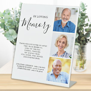 Remembrance Custom 3 Photo Wedding Memorial Pedestal Sign