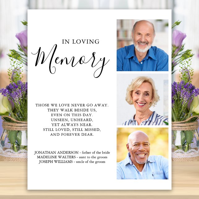 Remembrance Custom 3 Photo Wedding Memorial Poster (Creator Uploaded)