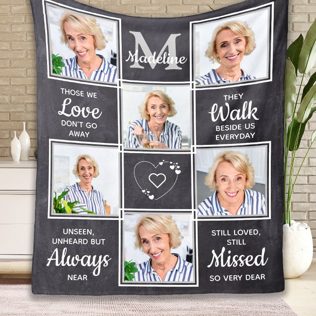Remembrance Custom Photo Collage Unique Memorial  Fleece Blanket (Creator Uploaded)