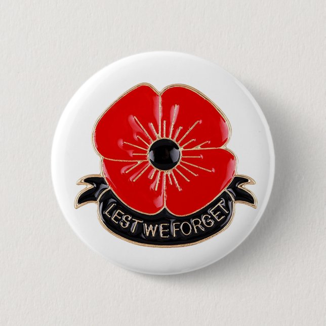Remembrance Day 6 Cm Round Badge (Front)