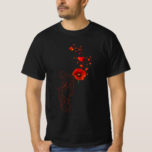 Remembrance Day Canada Red Poppy Lest We Forget T-Shirt