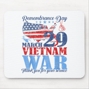 Remembrance Day March 29 Vietnam War Us Army Veter Mouse Pad