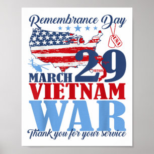 Remembrance Day March 29 Vietnam War Veteran  Poster