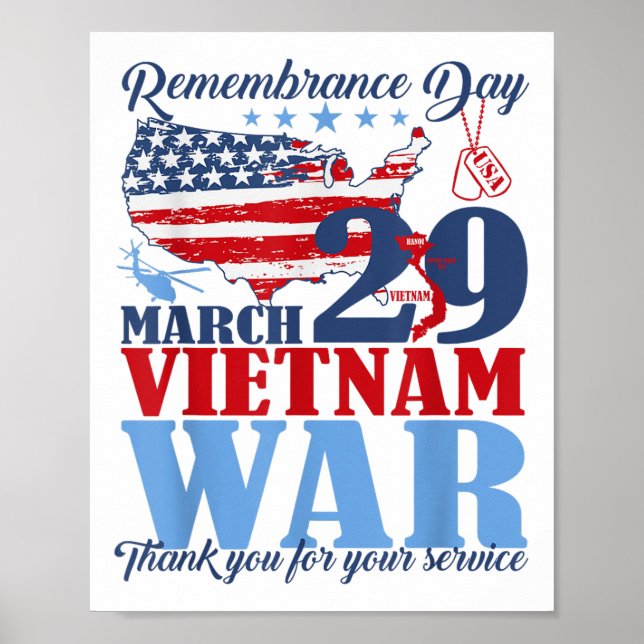 Remembrance Day March 29 Vietnam War Veteran  Poster (Front)