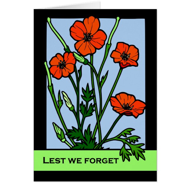 Remembrance Day, November 11, Lest We Forget (Front)