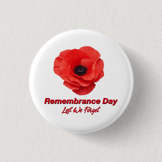 Remembrance Day. Veterans Day 3 Cm Round Badge