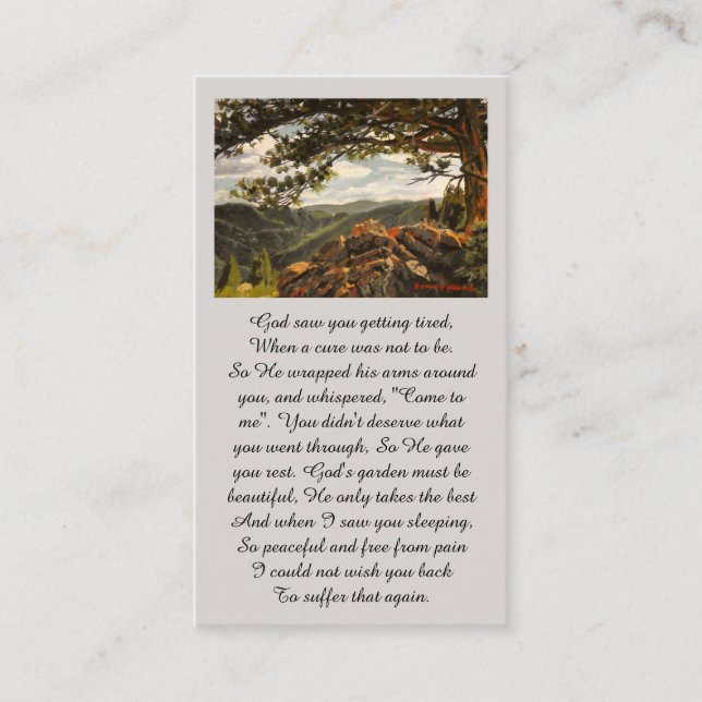 Remembrance Green Orange Blue Sympathy Card (Front)