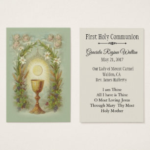 Remembrance Holy Card for First Holy Communion