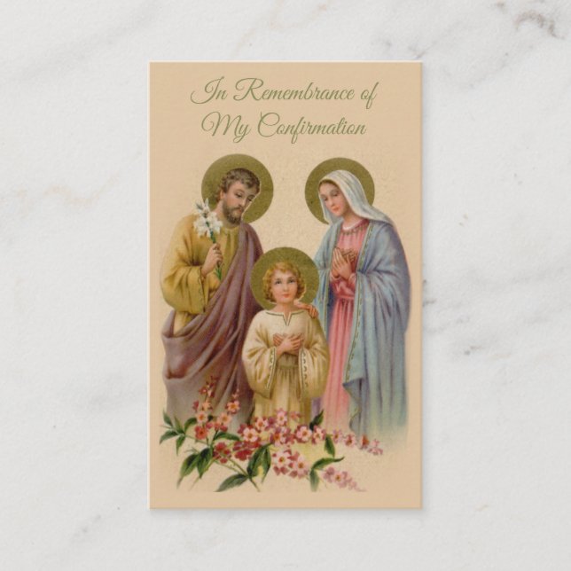 Remembrance Holy Family Confirmation Holy Card --- (Front)