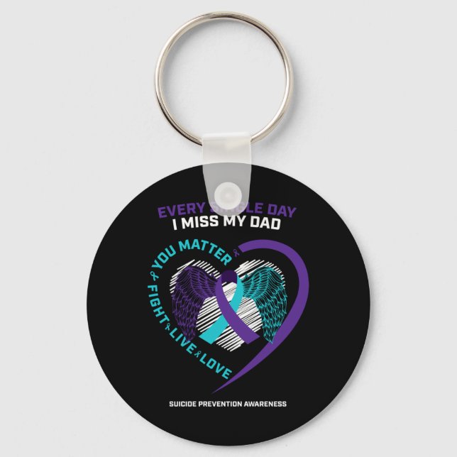 Remembrance In Memory Of Dad Suicide Prevention Key Ring (Front)