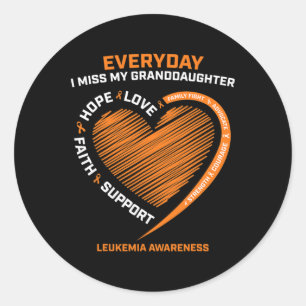 Remembrance Loving Memory Granddaughter Leukaemia Classic Round Sticker