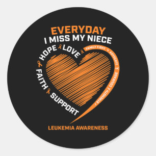 Remembrance Loving Memory Of My Niece Leukaemia Aw Classic Round Sticker