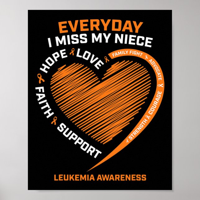 Remembrance Loving Memory Of My Niece Leukaemia Aw Poster (Front)