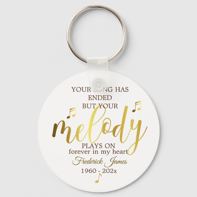  Remembrance Memorial Music Quote Key Ring (Front)