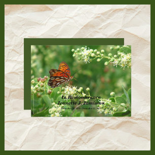 Remembrance Memorial Service Orange Butterfly Invitation