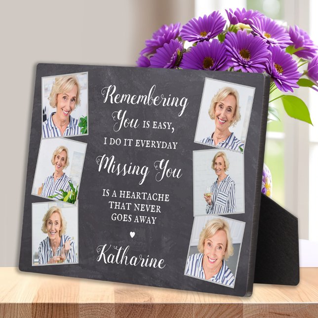 Remembrance Personalised 6 Photo Collage Memorial  Plaque (Creator Uploaded)