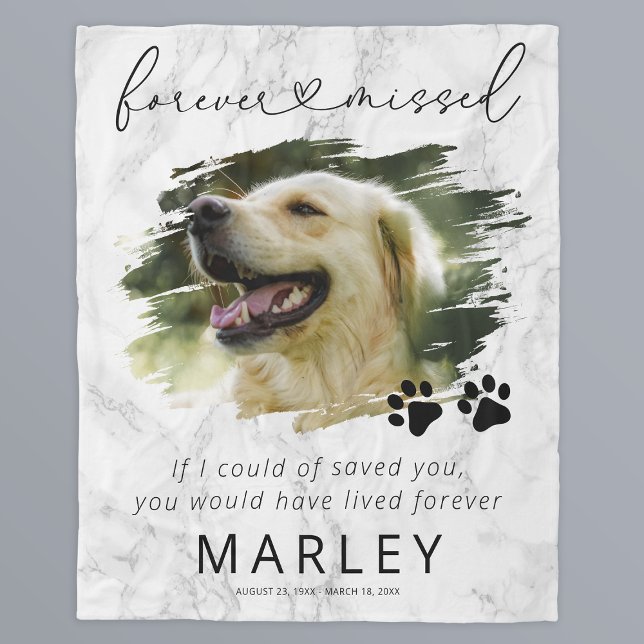 Remembrance Pet Memorial Photo Fleece Blanket (Creator Uploaded)