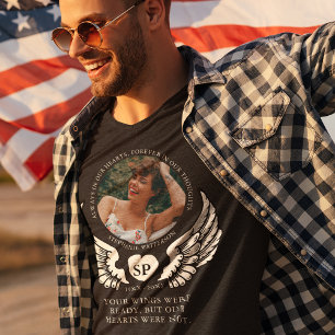 Remembrance Photo & Angel Wings Memorial T-Shirt