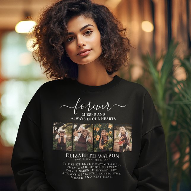 Remembrance Photo Collage | Forever in Our Hearts Sweatshirt (Creator Uploaded)