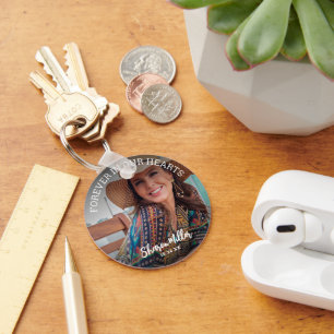 Remembrance Photo 'Forever In Our Hearts'  Key Ring