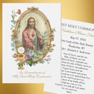Remembrance Prayer Card for First Holy Communion