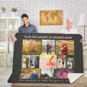 Remembrance Quote Dark Grey In Loving Memory Photo Sherpa Blanket