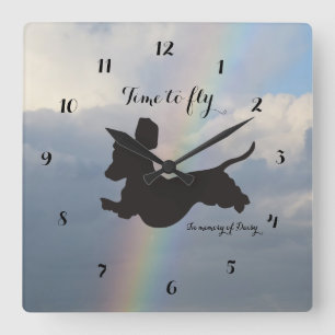Remembrance Rainbow Dachshund Wall Clock