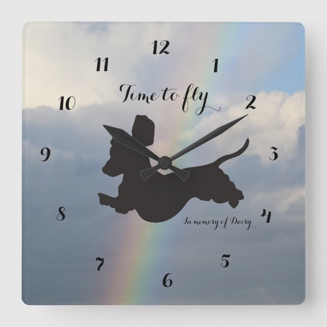 Remembrance Rainbow Dachshund Wall Clock (Front)