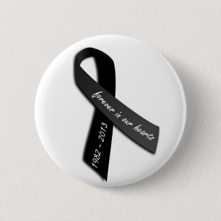 Remembrance Ribbon 6 Cm Round Badge