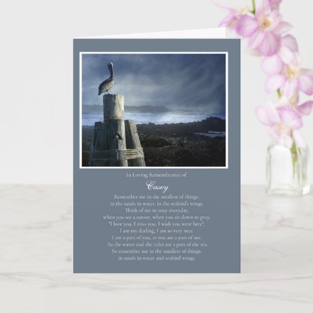 Remembrance Sympathy Custom Name Spiritual Coastal Card (Orchid)