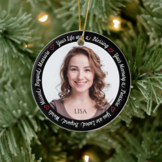 Remembrance Sympathy Keepsake Memorial Photo  Ceramic Ornament