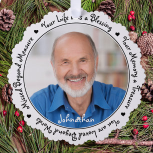 Remembrance Sympathy Keepsake Memorial Photo Tree Decoration Card