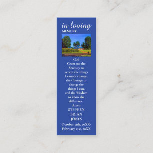 Remembrance Sympathy Photo Prayer Card