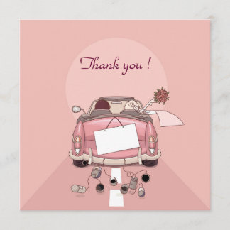 remerciement wedding car thank you card
