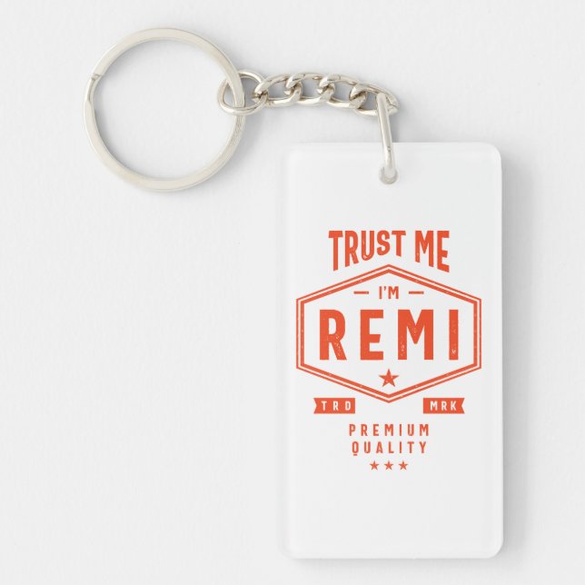 Remi Personalised Name Birthday Gift Key Ring (Front)